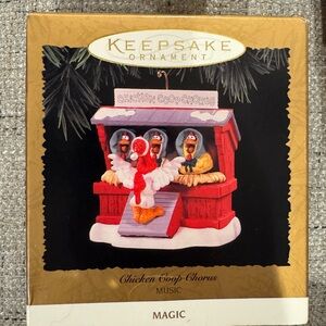 Hallmark Keepsake Chicken Coop Chorus Ornament - Red and White